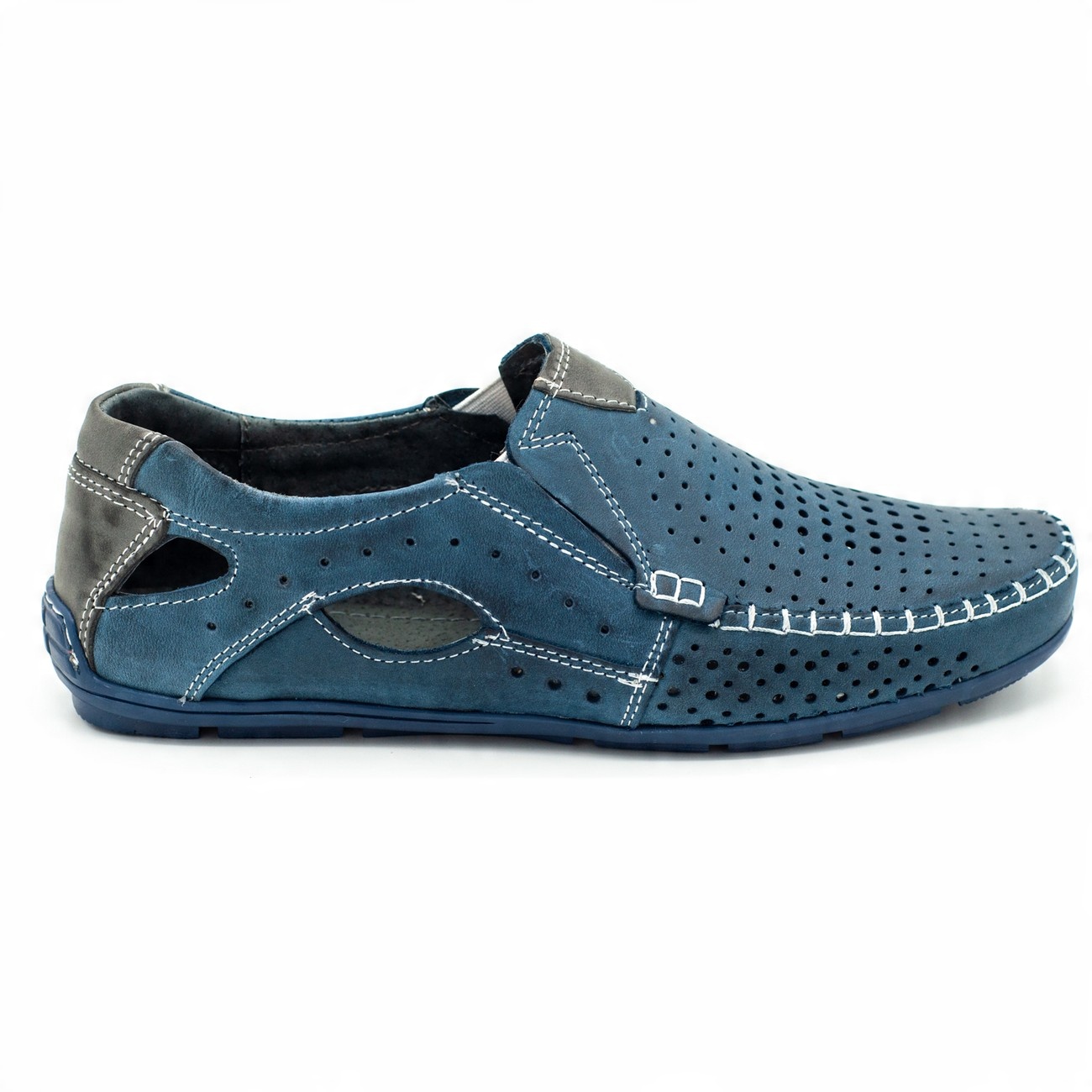 

Buty Męskie Mokasyny Skóra Lato 901 Niebieski 49