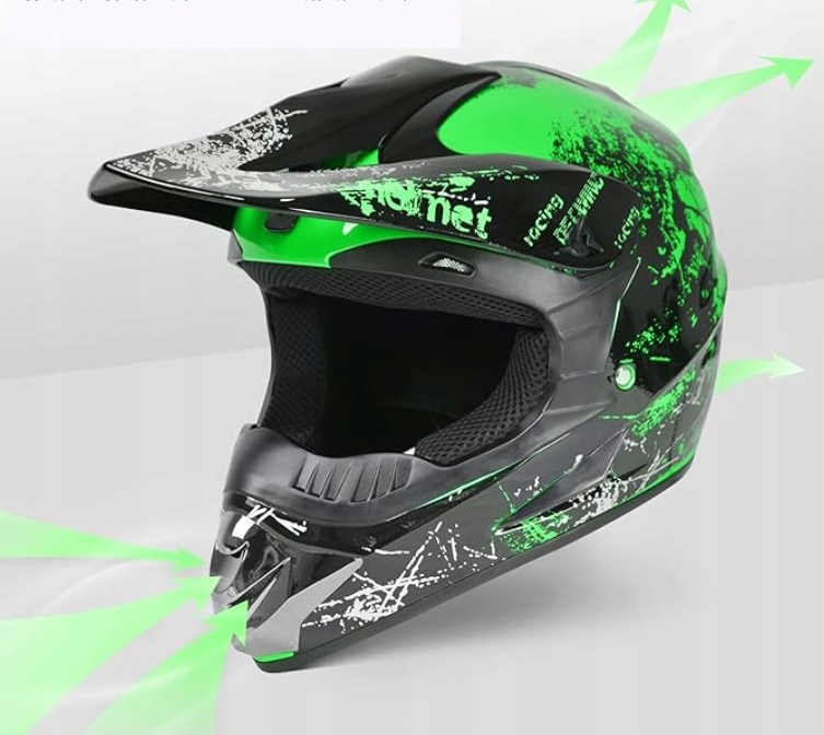 KASK MOTOCYKLOWY NA CROSSA QUADA MOTOR LEKKI RÓŻNE KOLORY L Rozmiar L