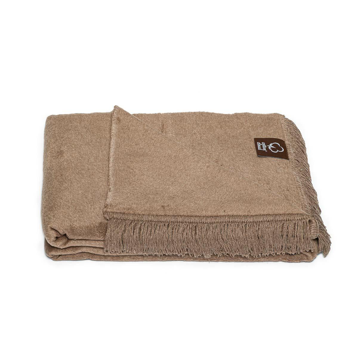 Deka bavlněno-akrylová 150 x 200 cm sépie jednobarevná