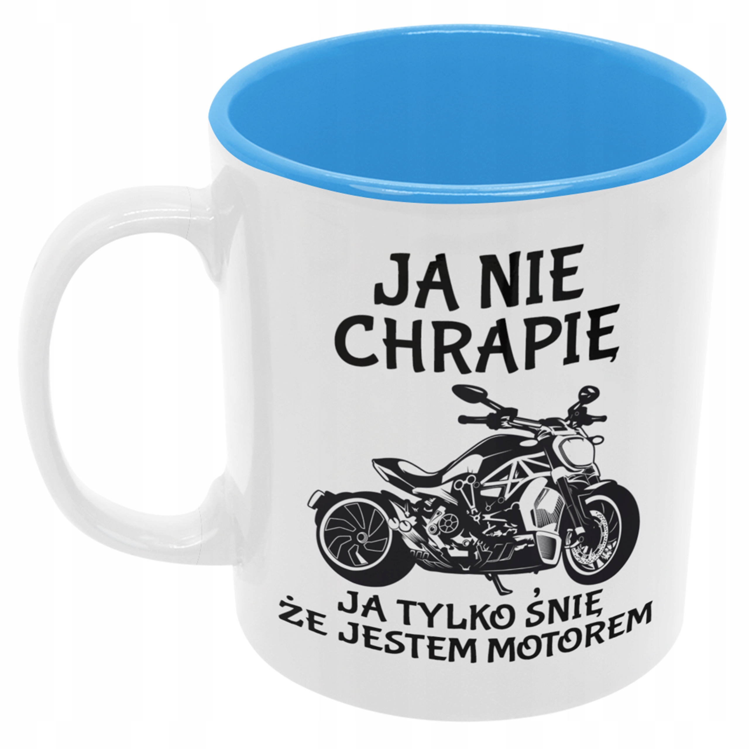 

Kubek motocyklisty motor motocykl niebieski środek