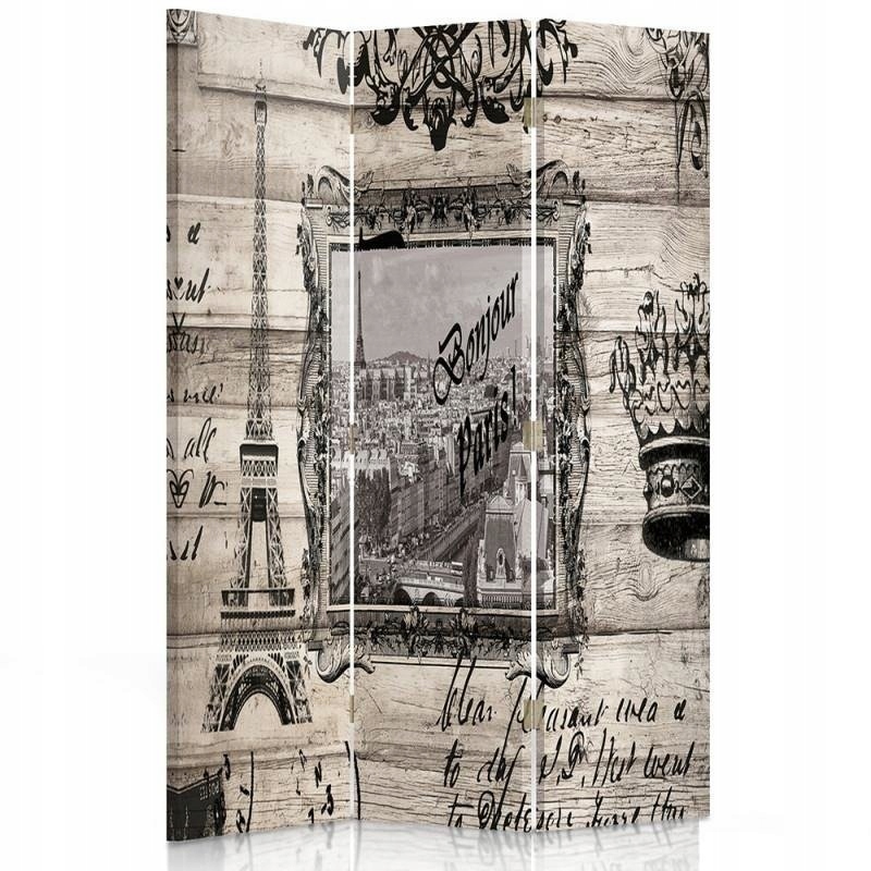 Paraván oboustranný otočný, Bonjour Paris 110x170