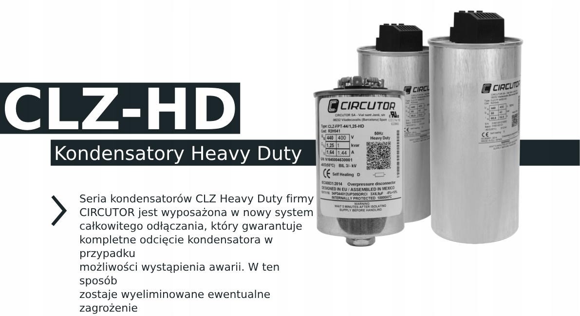 Kondensator 3 faz. 1kVar/400V 1,25kVar/440V CLZ-FPT-44/1,25-HD Circutor Marka Circutor