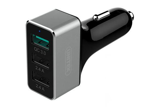 

Unitek ładowarka samochodowa 2xUSB 2.4A+ QC3.0 42W