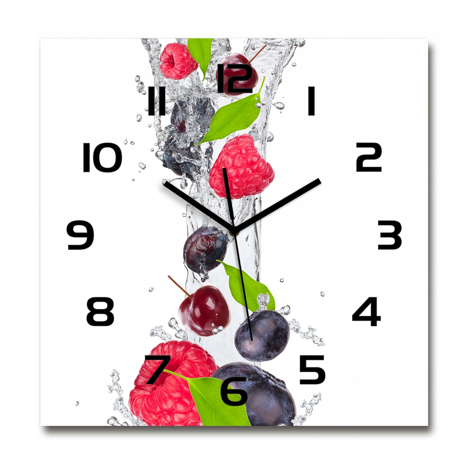 

Duży zegar ze szkła hartowanego Owoce i woda 60x60