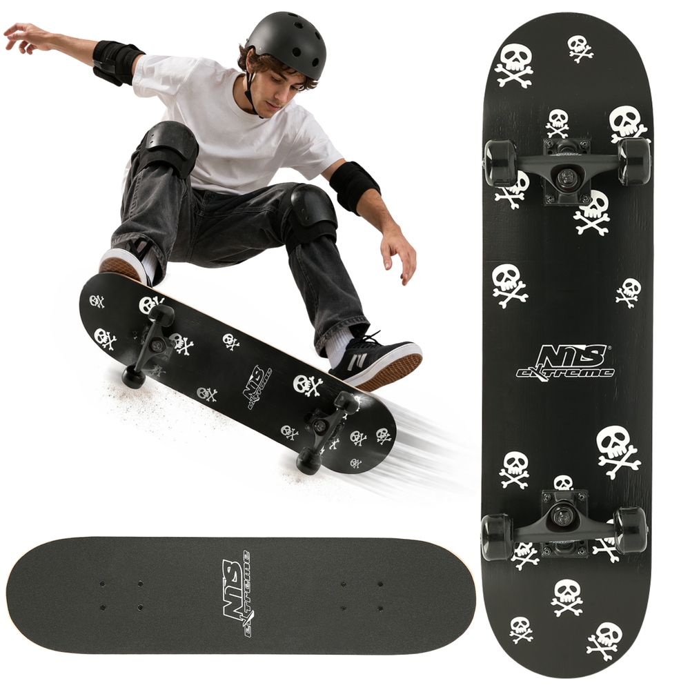Deskorolka Klasyczna Kompletna Skateboard Deska Dla Początkujących Skulls