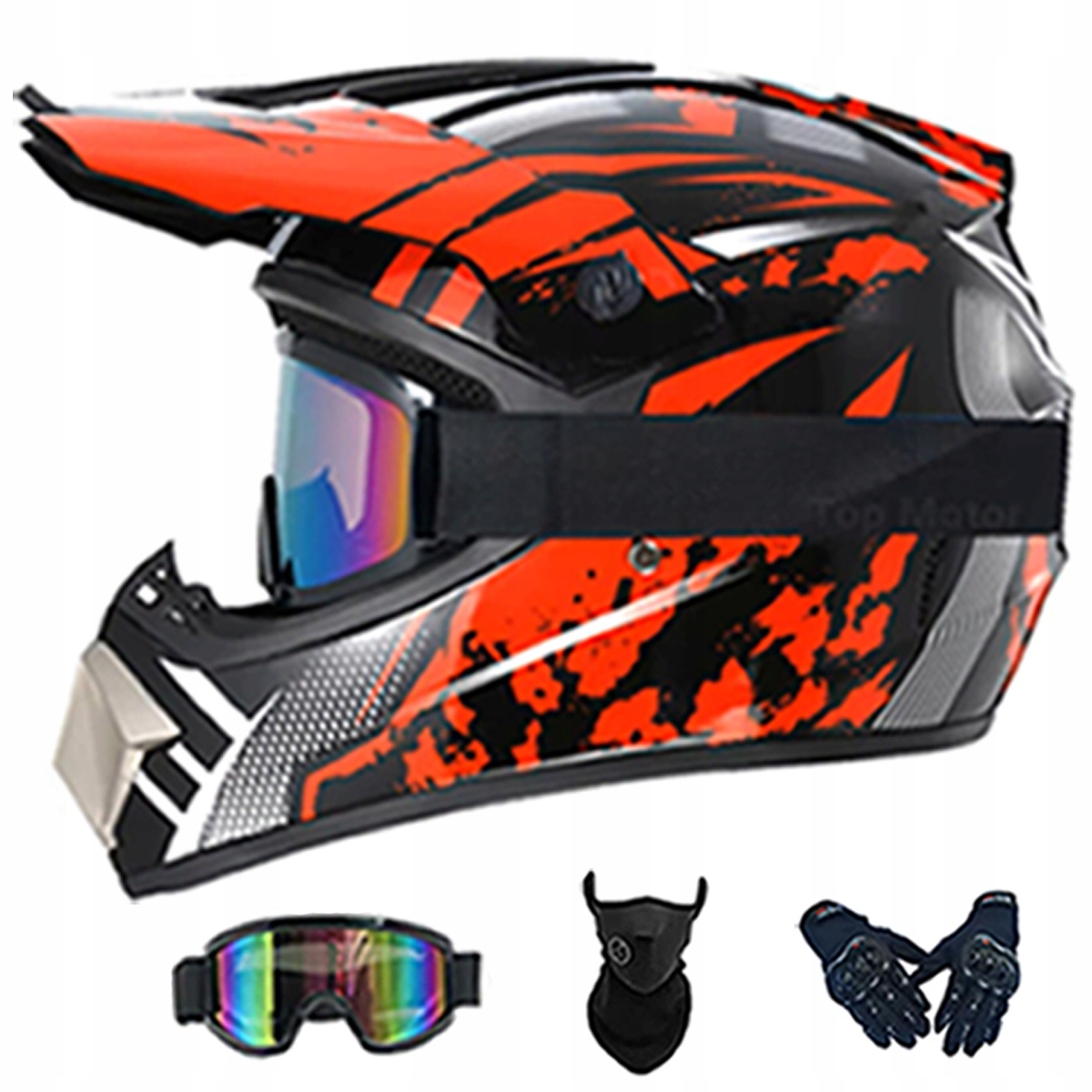 Motocyklová Přilba Lehká Enduro Quada Brýle Rukavice Maska M