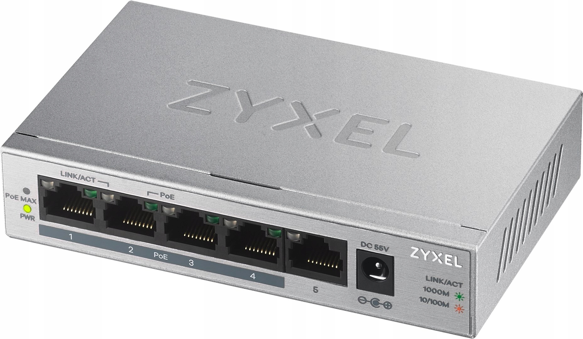 Zyxel GS-1005HP 5 portów Gigabit Ethernet Poe+ 10 Gbit 128 Kb