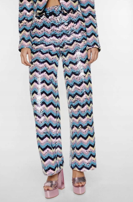 Vícebarevné Kalhoty S Flitry Nasty Gal