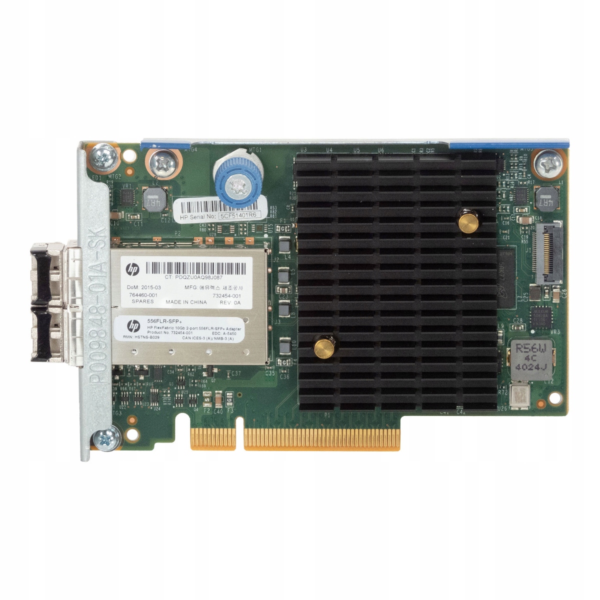 Hp 764460-001 Flexfabric 10Gb 2-PORT 556FLR-SFP+ Adaptér PCIe x8 732454-001