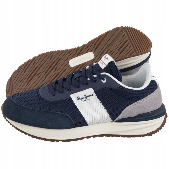 Pánské tenisky Pepe Jeans Buster Knit M Navy PMS60039 Tmavě modré