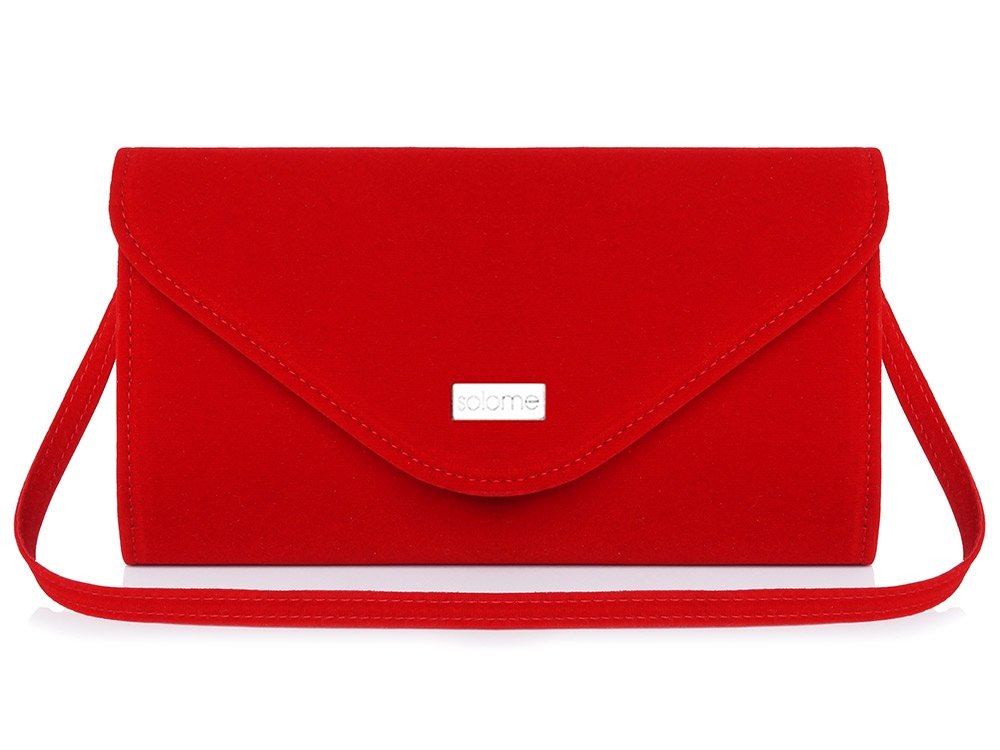 CZERWONA KOPERTÓWKA TOREBKA WIZYTOWA L5 ZAMSZOWA Marka Solome