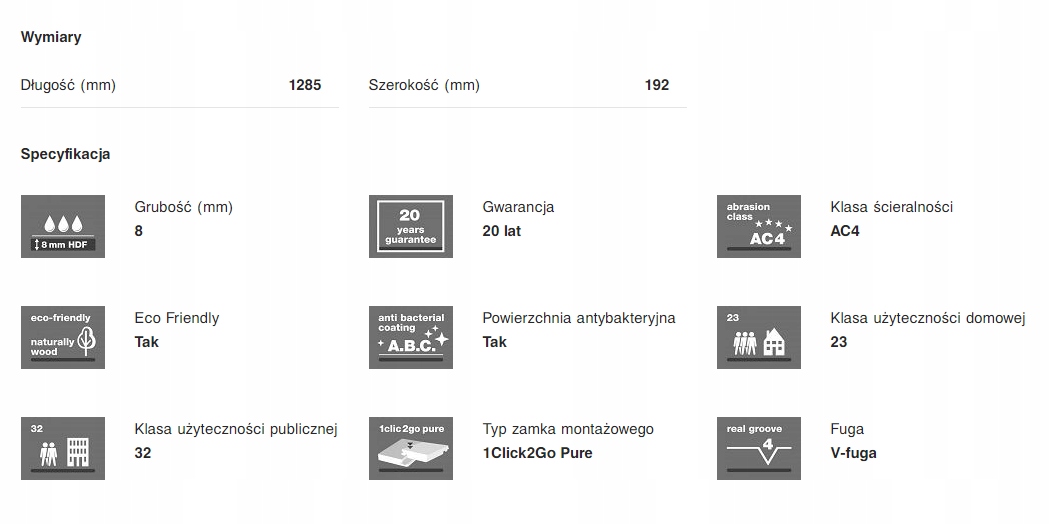 Panel podłogowy Dąb Gondola AC4 próbka EAN (GTIN) 5907555422996