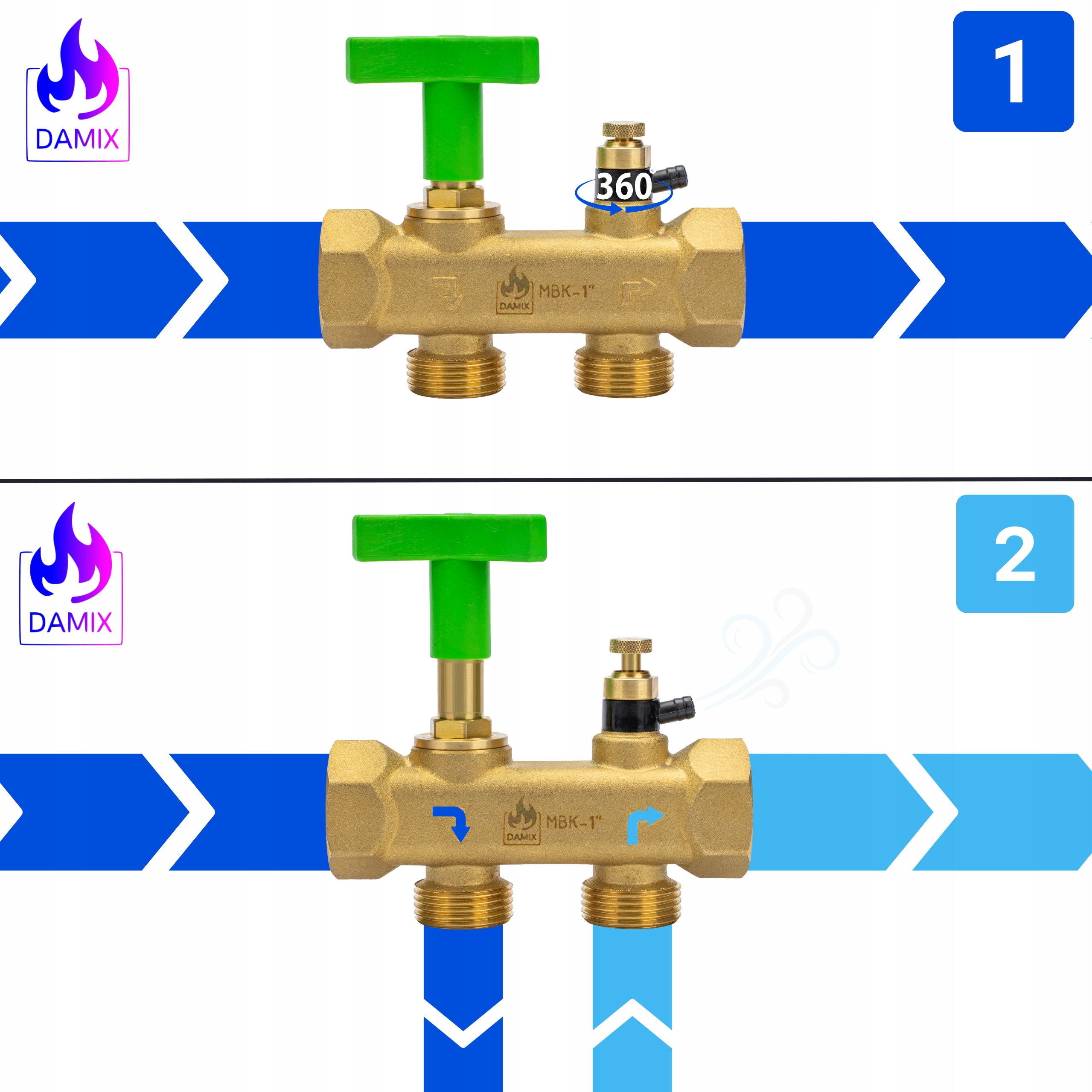 ZAWÓR PRZYŁĄCZE DO ZMIĘKCZACZA WODY BYPASS FI 1