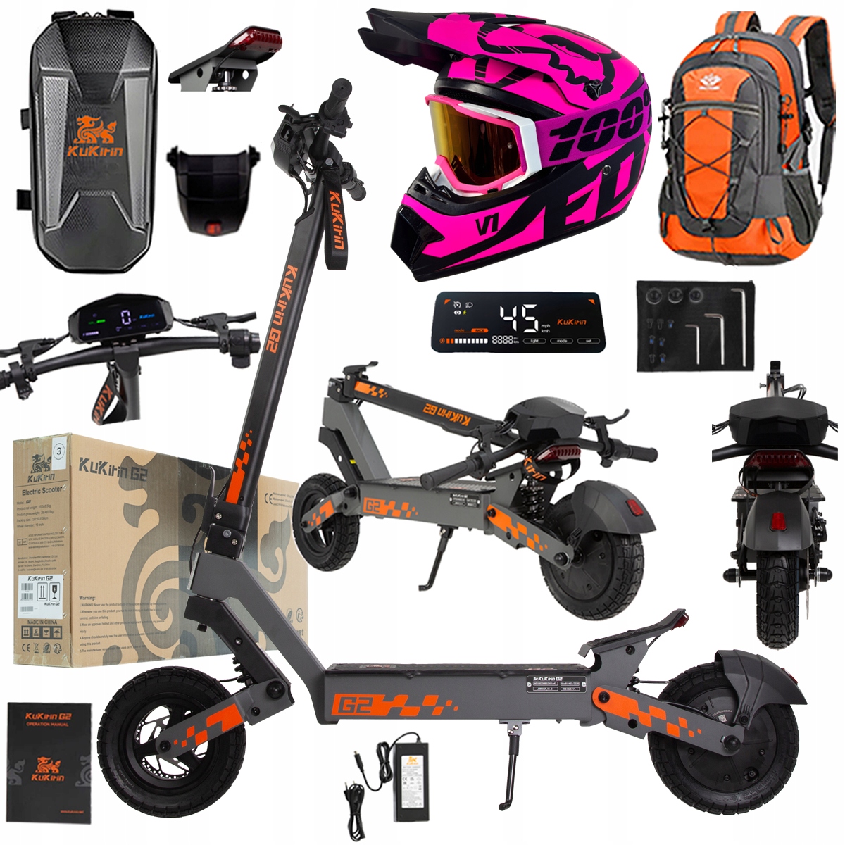 Kukirin G2 2026 Nové skládací elektrické vozidlo 1200W 45KM/H 15Ah 48V 10"