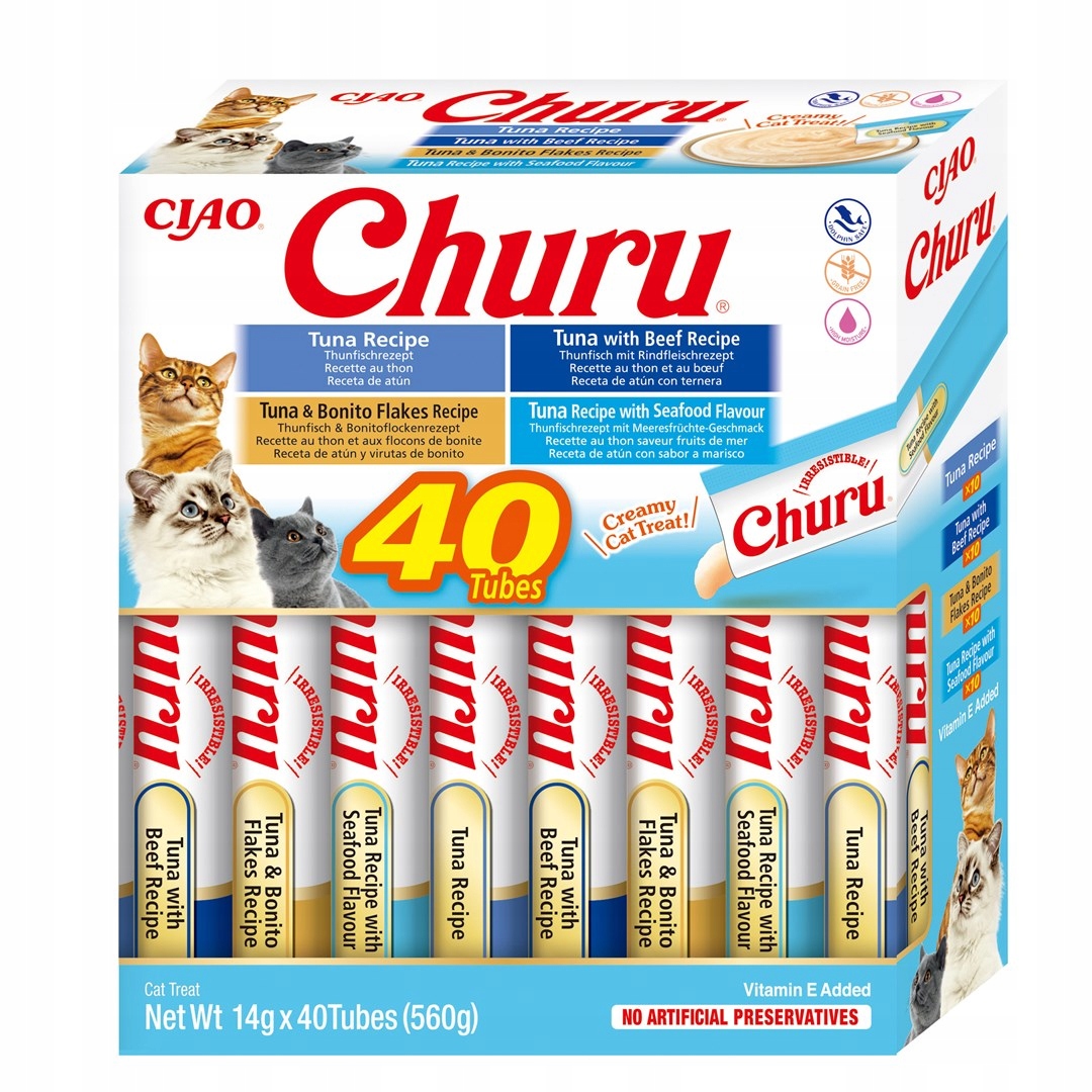 Levně Inaba Churu Varietes Tuňák Ovoce m- kočka 40x14 g