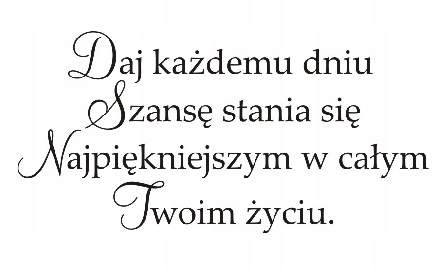 

Napis na ścianę, naklejka Daj każdemu dniu... 54