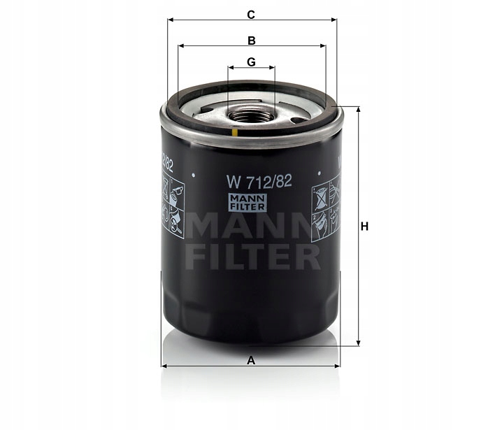 Filtr oleju Mann Filter W 712/82 Producent części Mann-Filter