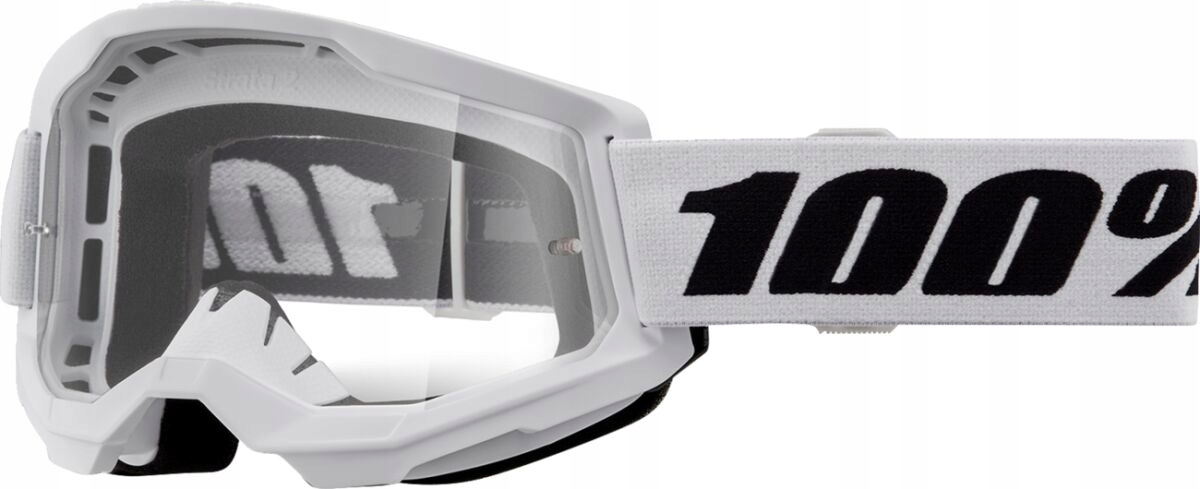 Gogle Dziecięce Na Crossa Quada 100% Strata 2 White Mirror Clr 50031-00013
