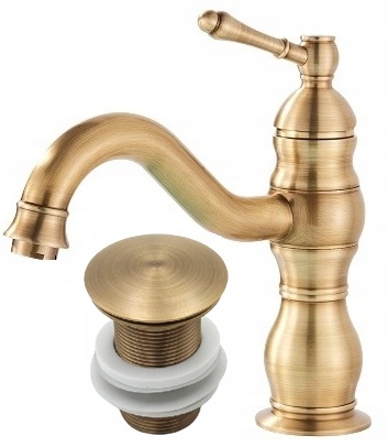 Umývadlová batéria Old Retro Mosadz Klik Klak