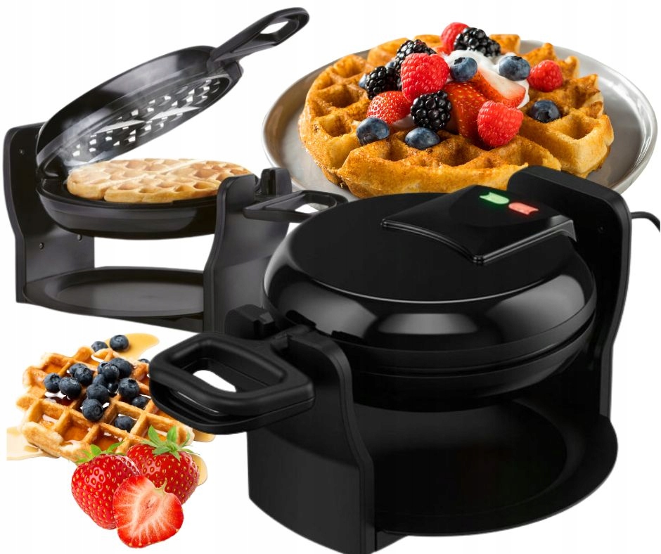 Gofrownica Obrotowa Mocna Nieprzywierająca Grube Gofry Belgijskie 1000W