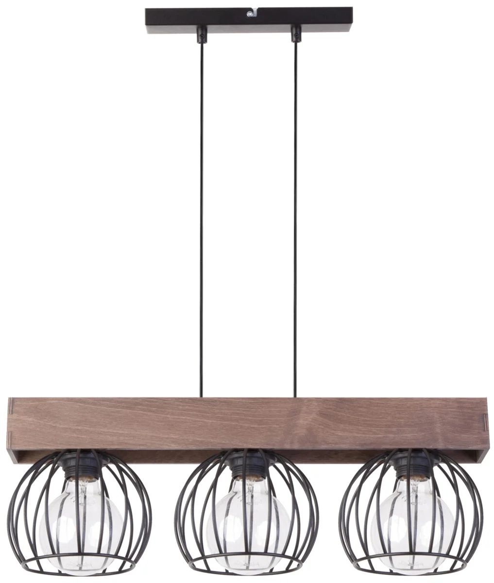 Závesná lampa loft industriálna trojitá čierna hnedá 54 cm Sigma