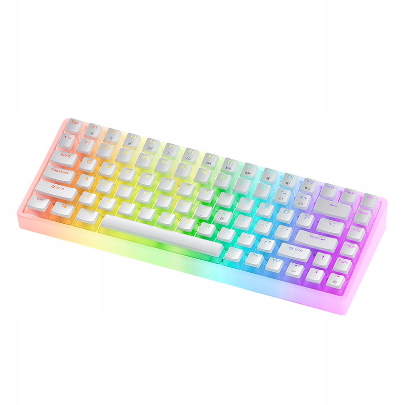 75% KLAWIATURA MECHANICZNA Z PRZEWODOWA PODŚWIETLANA NA RGB PRZEZROCZYSTA