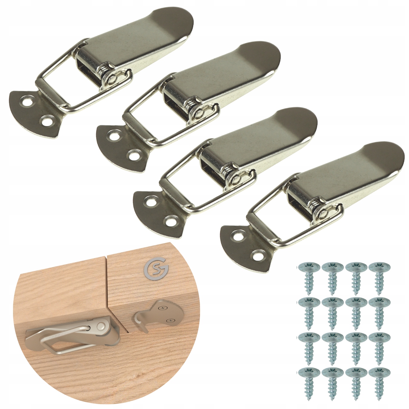 KLAMRY DO STOŁÓW, ZAMKNIĘCIE DO BLATÓW, ZAPIĘCIE BLATU, ZESTAW 4 SZTUK