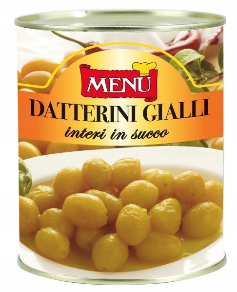 Žluté koktejlové rajčata „Datterini“ 800 g Menu bez lepku