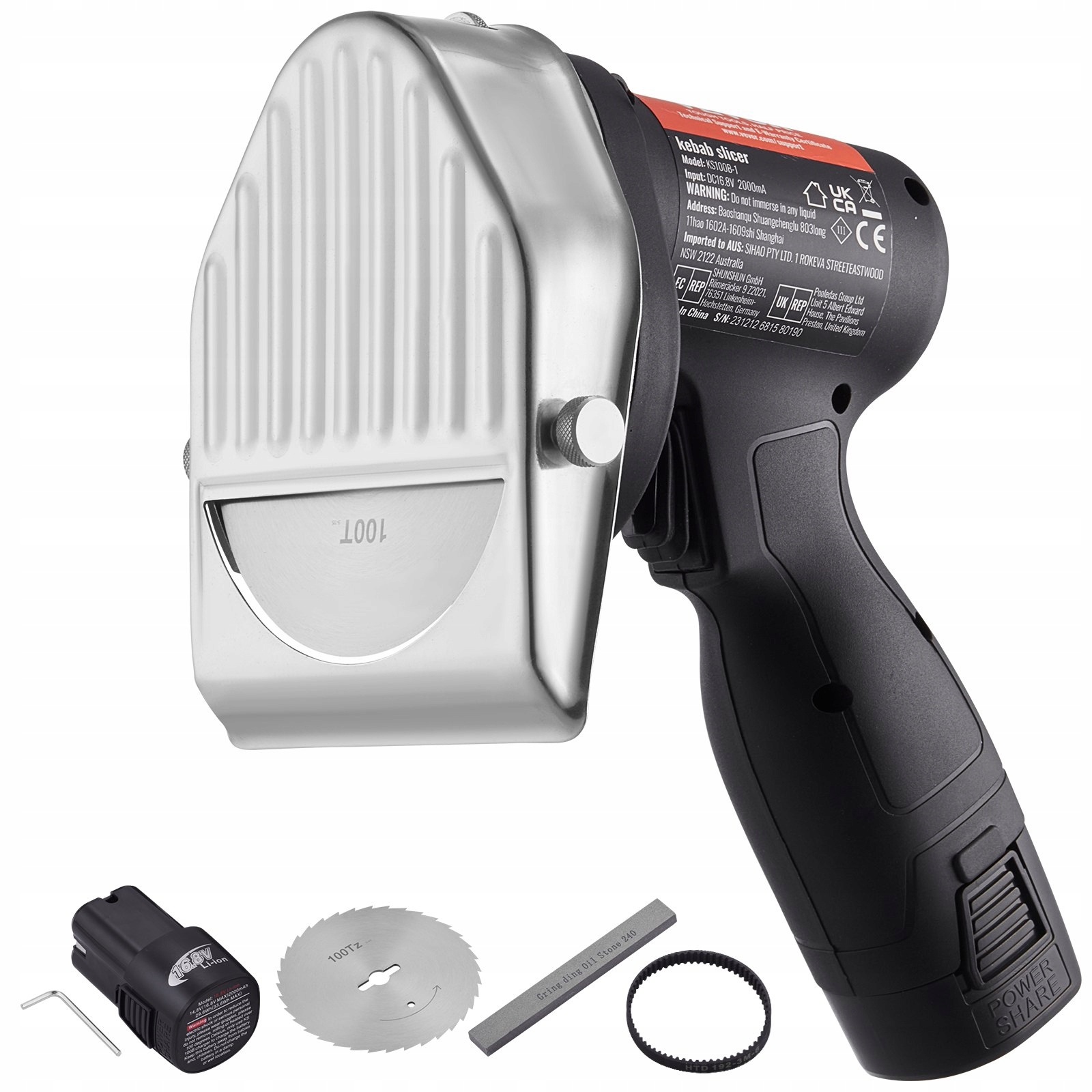 Elektrický nůž na kebab gyros 2 čepele 80 W