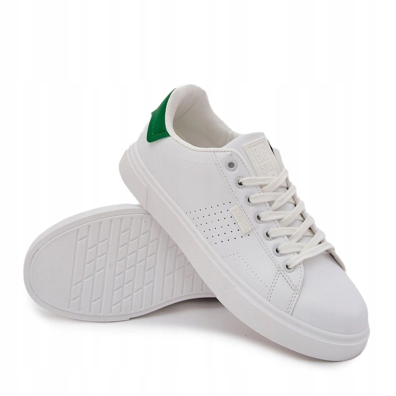 Tenisky Snakers Eko Kožené Nízké Big Star OO174116 Bílo-zelené 42