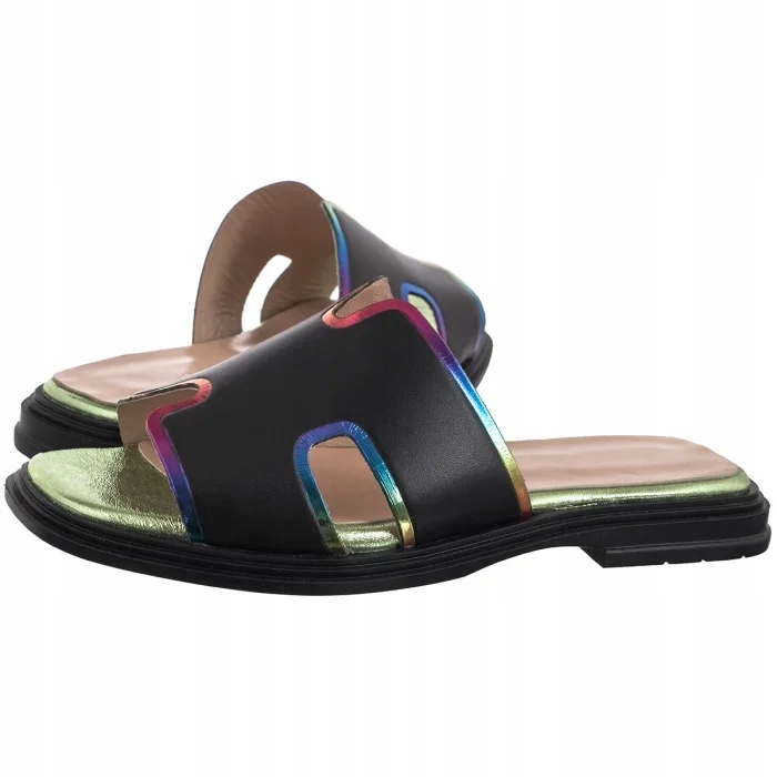 Kožené dámské Nazouváky Nepeke Husso Black černé