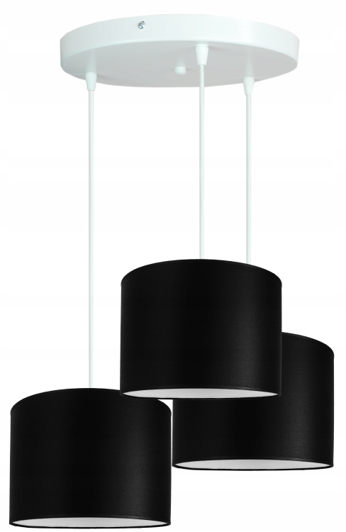 Závěsná stropní lampa lustr moderní stínidlo 20 cm černá Led