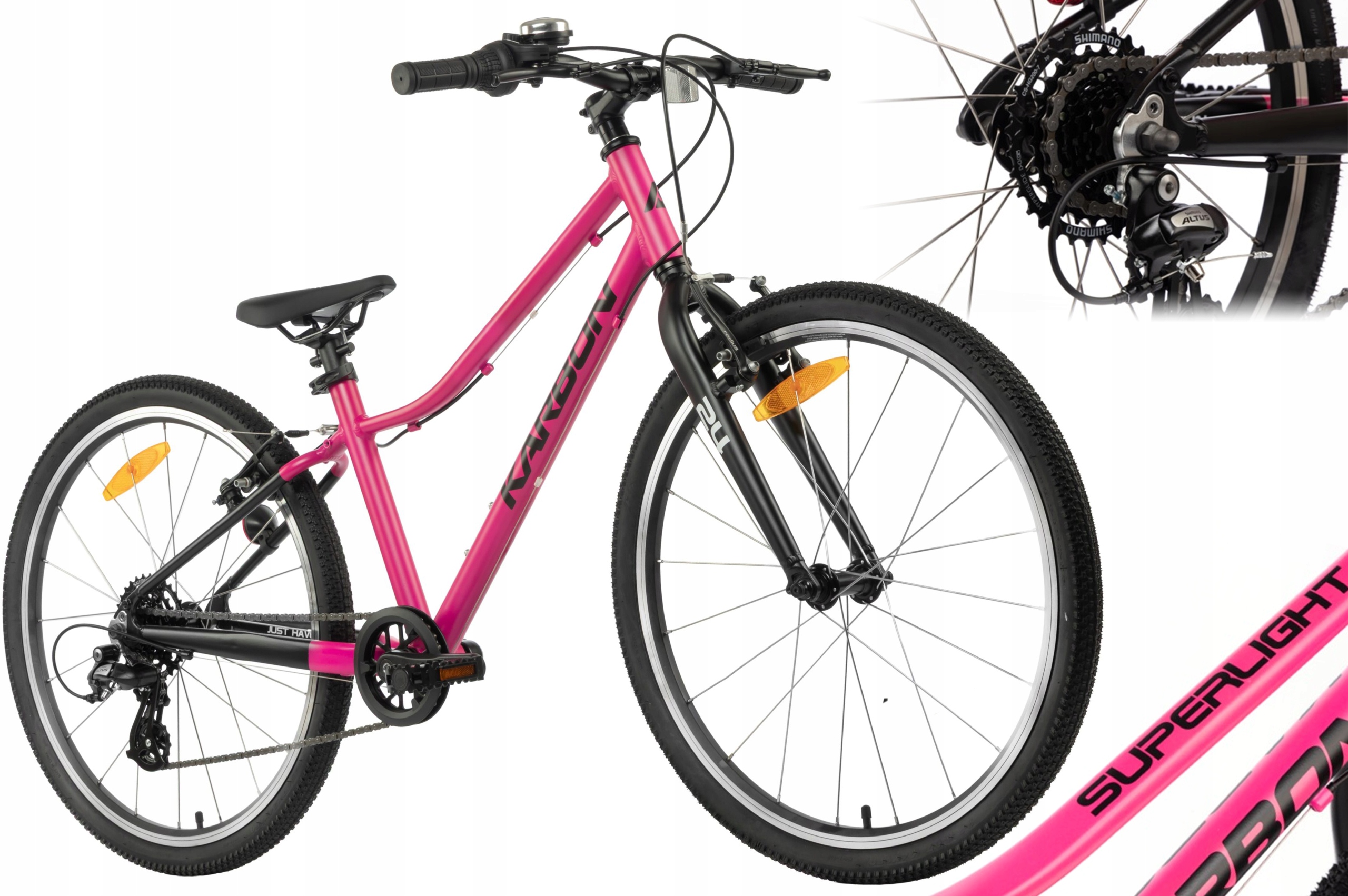 Rower dziecięcy 24" Karbon Superlight różowy R25 Lekki