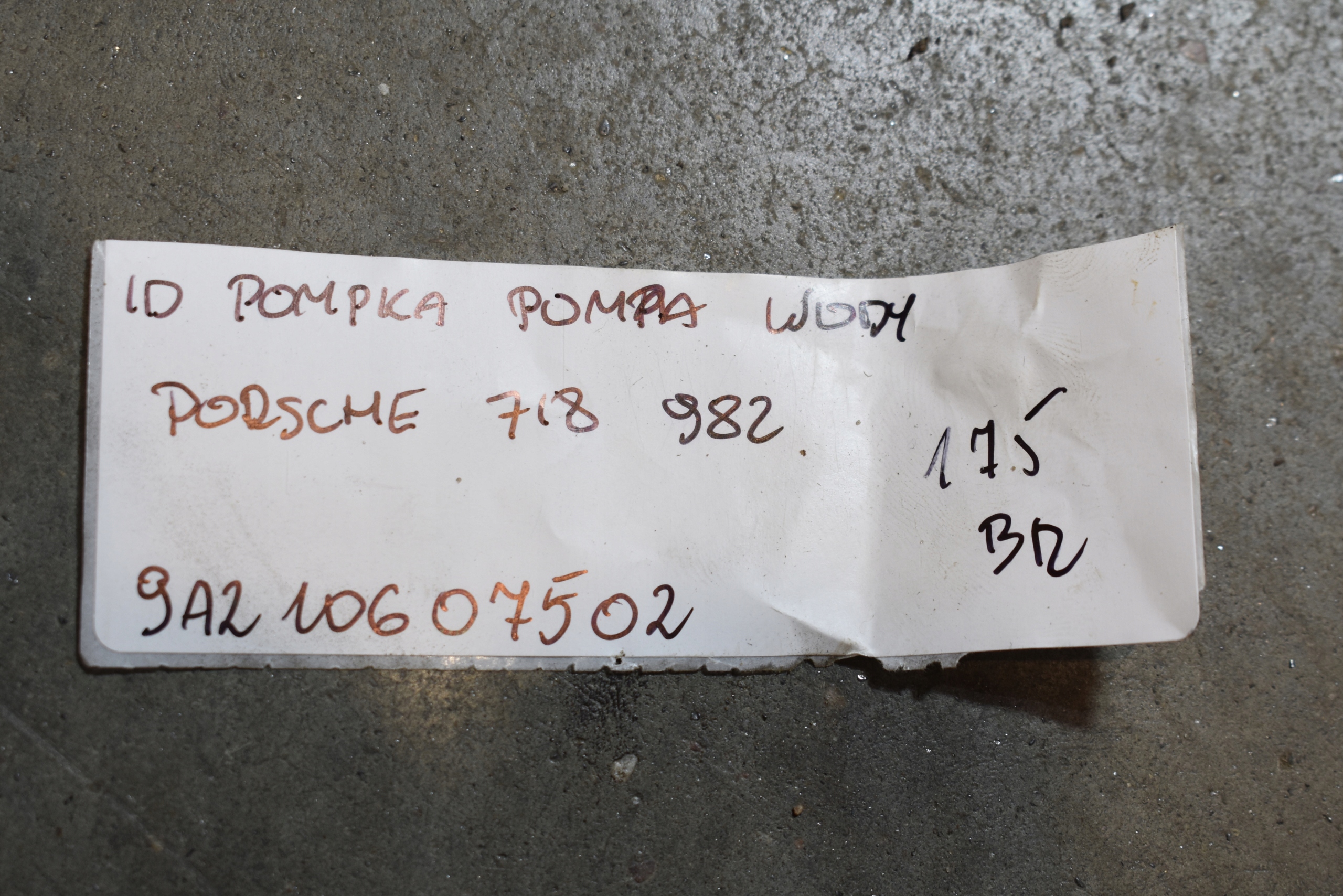 IDEALNA pump water pump PORSCHE 718 982 1