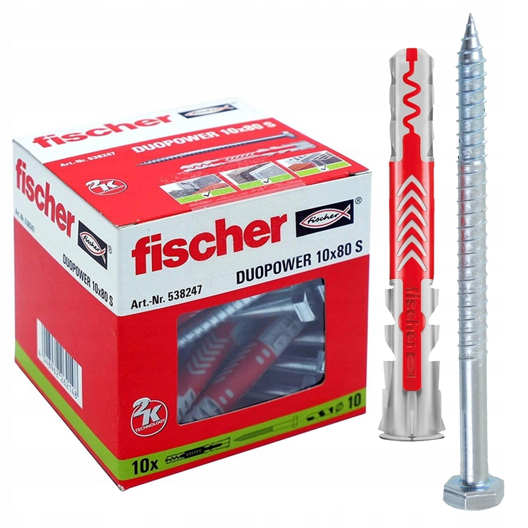 

Kołek Kołki Wkręty Duopower Fischer 10x80S 10szt