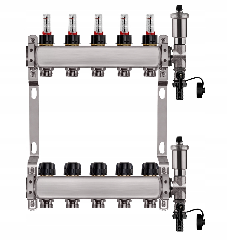 Rozdělovač Pro Podlahové Vytápění 5 Nerezových Okruhů Pro Podlahové Vytápění