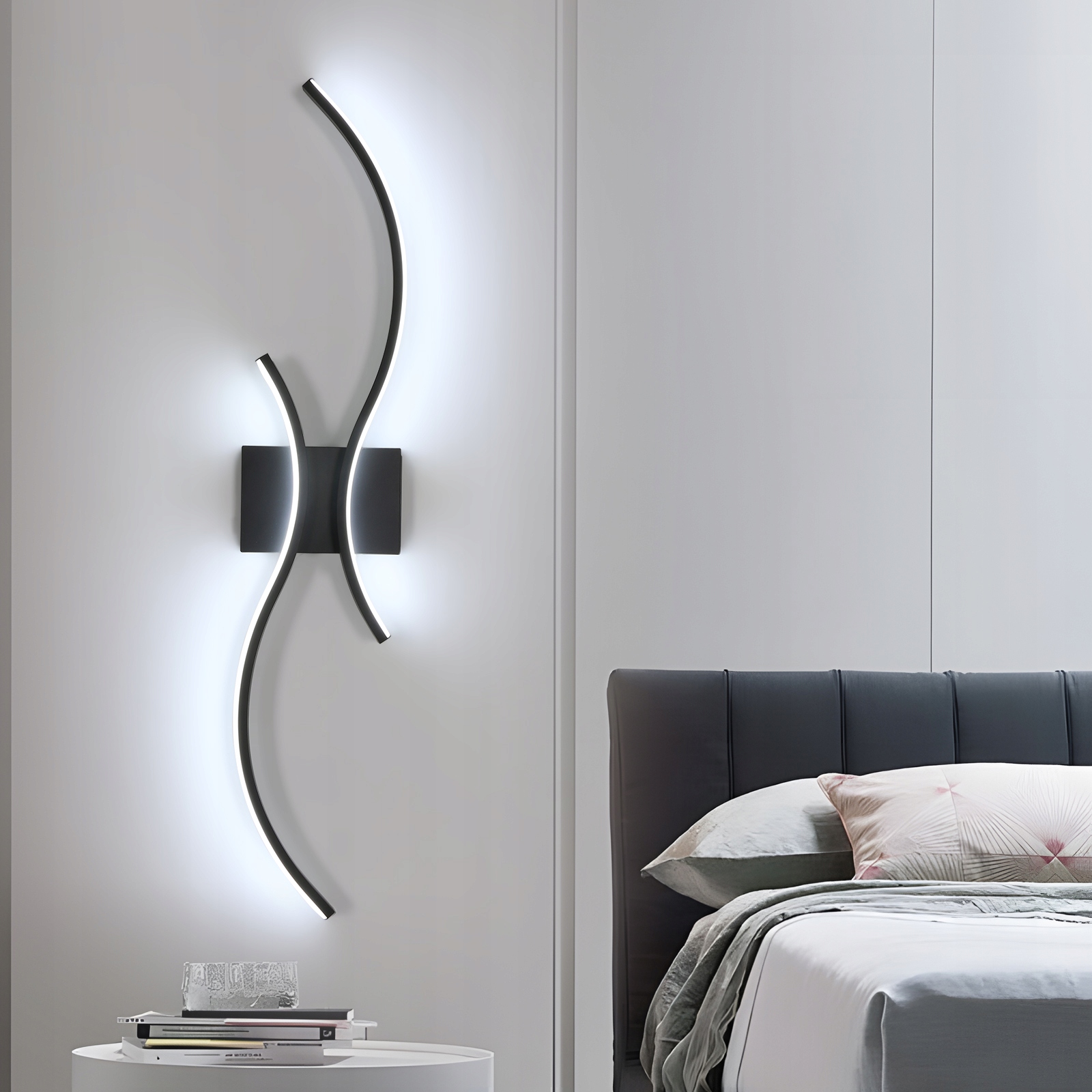 Czarna Lampa Ścienna Led Kinkiet Do Salonu Korytarza Nowoczesna 27W 6500K