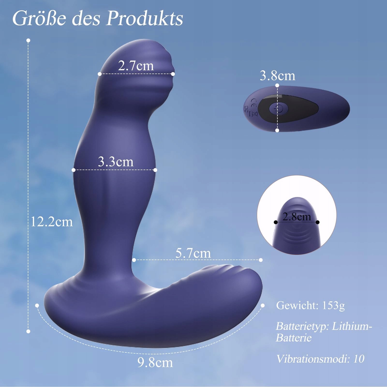 BDSMYEE Wibrator Analny Z Pilotem 10 Trybów Obrót 360° Dla Mężczyzn — miniatura 2
