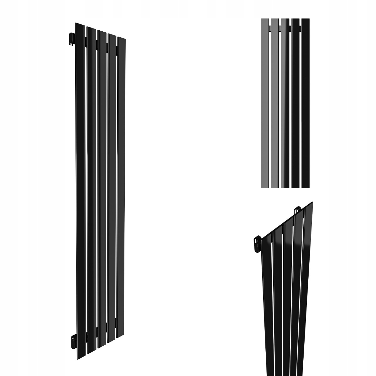 Dekorativní Vertikální RADIÁTOR-R5 1400/380 Černý Lesk