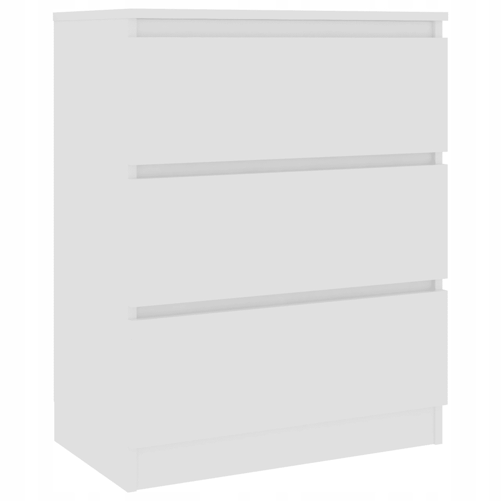 Minimalistická komoda se 3 zásuvkami, bílá, 60 x 35 x 76 cm