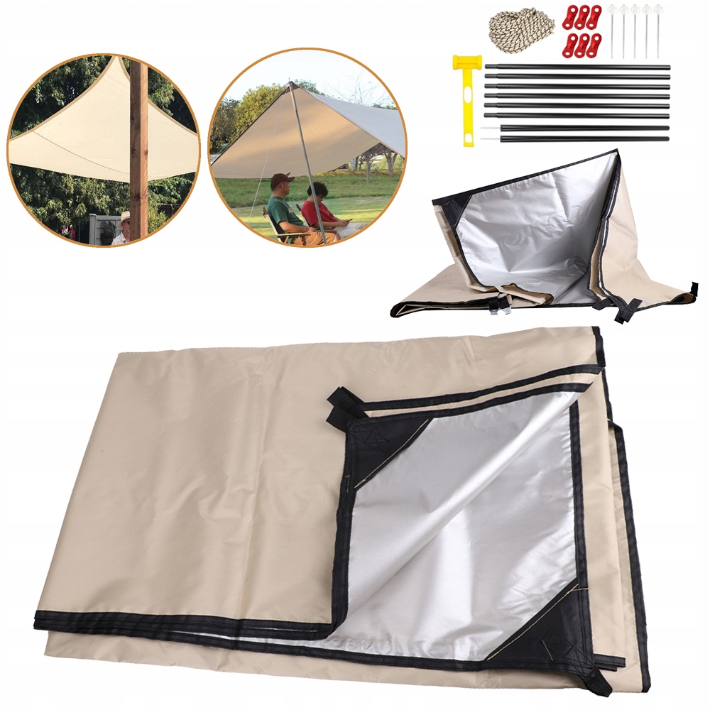 Voděodolná Sluneční Markýza Odolná Jako Stanová Plachta 3X3 M