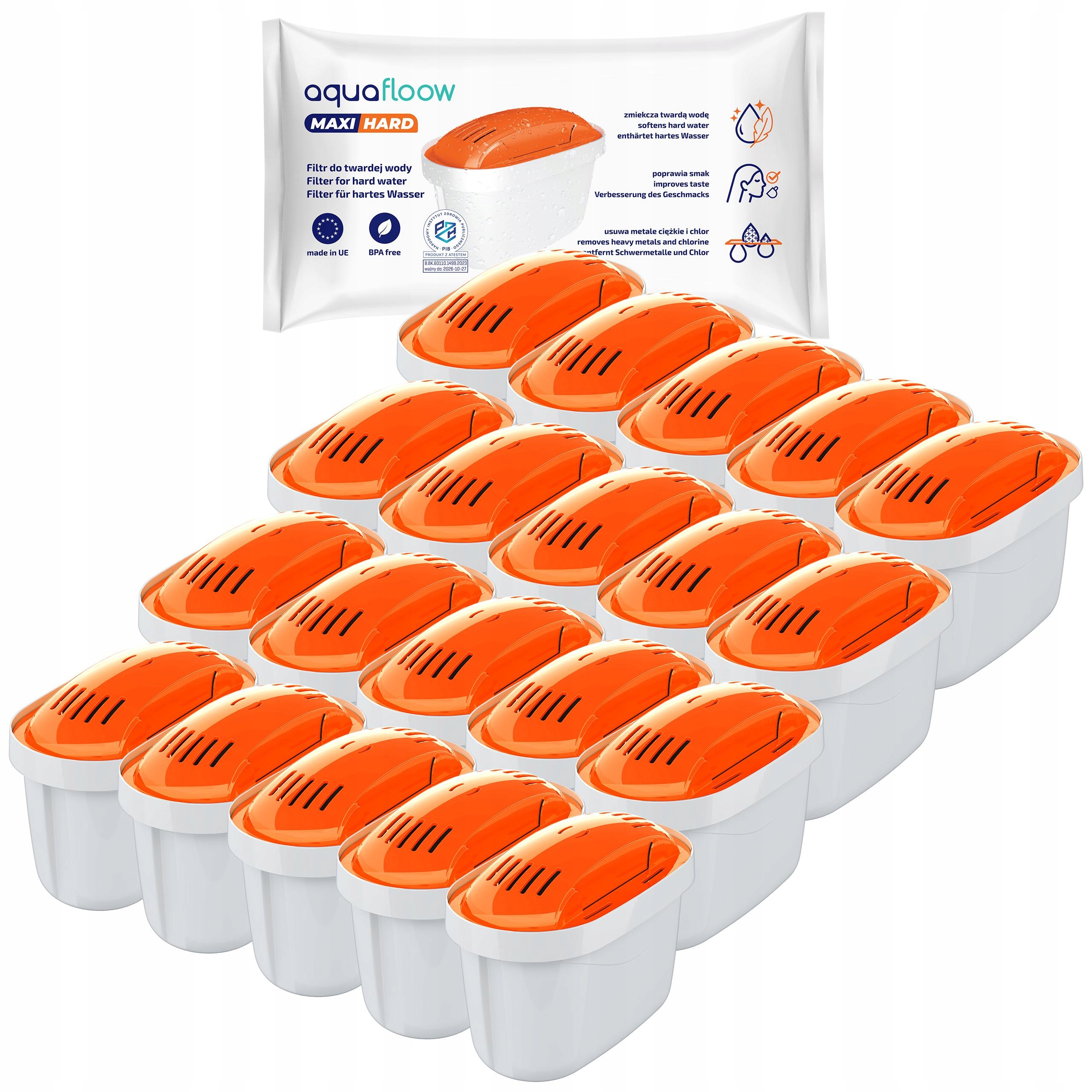 AquaFloow vízszűrő kemény vízhez Brita Dafi kancsóhoz helyettesítő - 20x