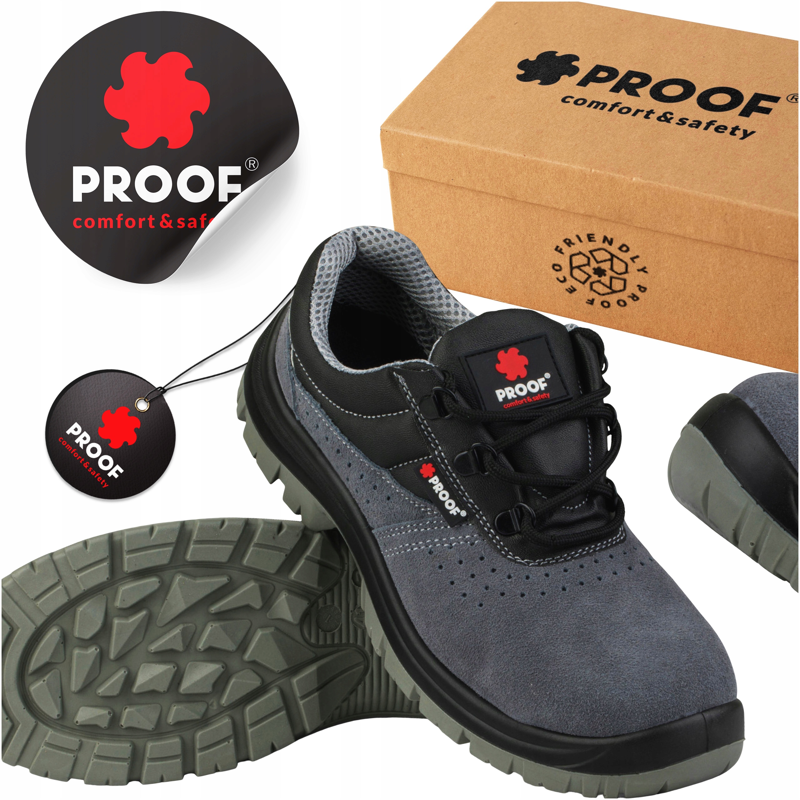 Buty robocze Męskie Obuwie Bhp z Metalowym Noskiem Antyprzebiciowe r. 43