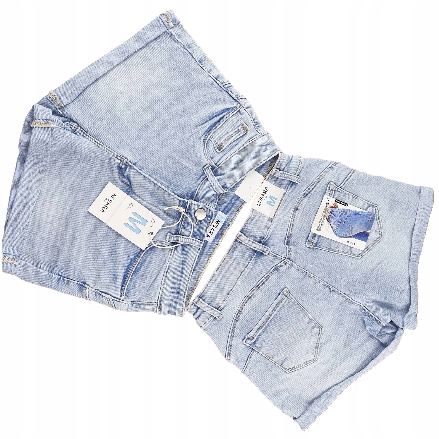 M.Sara spodenki damskie jeansowe do połowy uda bawełna rozmiar 40