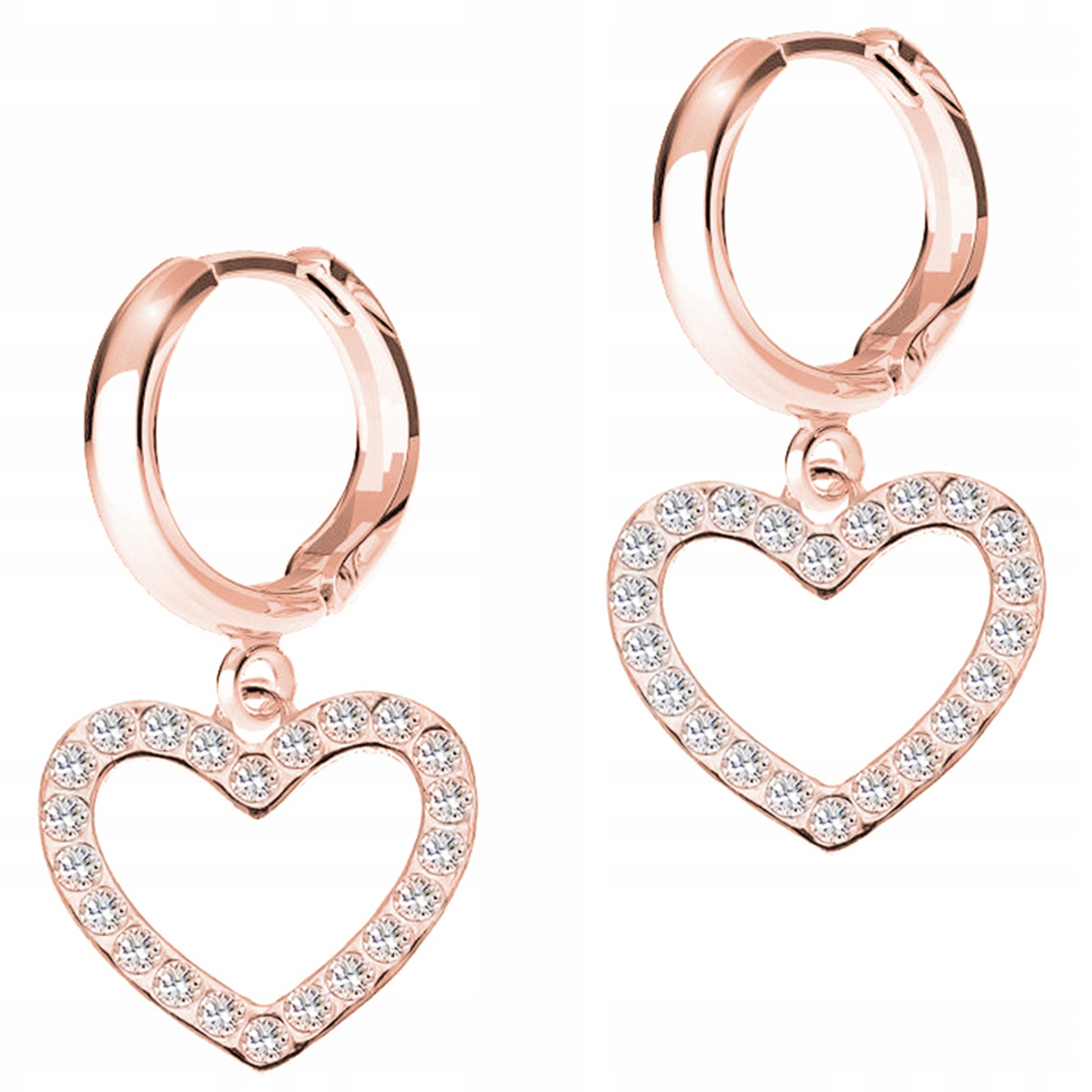Náušnice Pozlacená srdce se zirkony Srdíčka Srdce Zirkony Stříbro 925