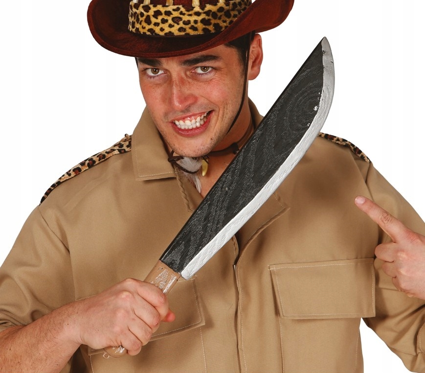 Maczeta TASAK Broń Nóż Mordercy Rzeźnika Atrapa Hallowen Karnawał Bal 53cm