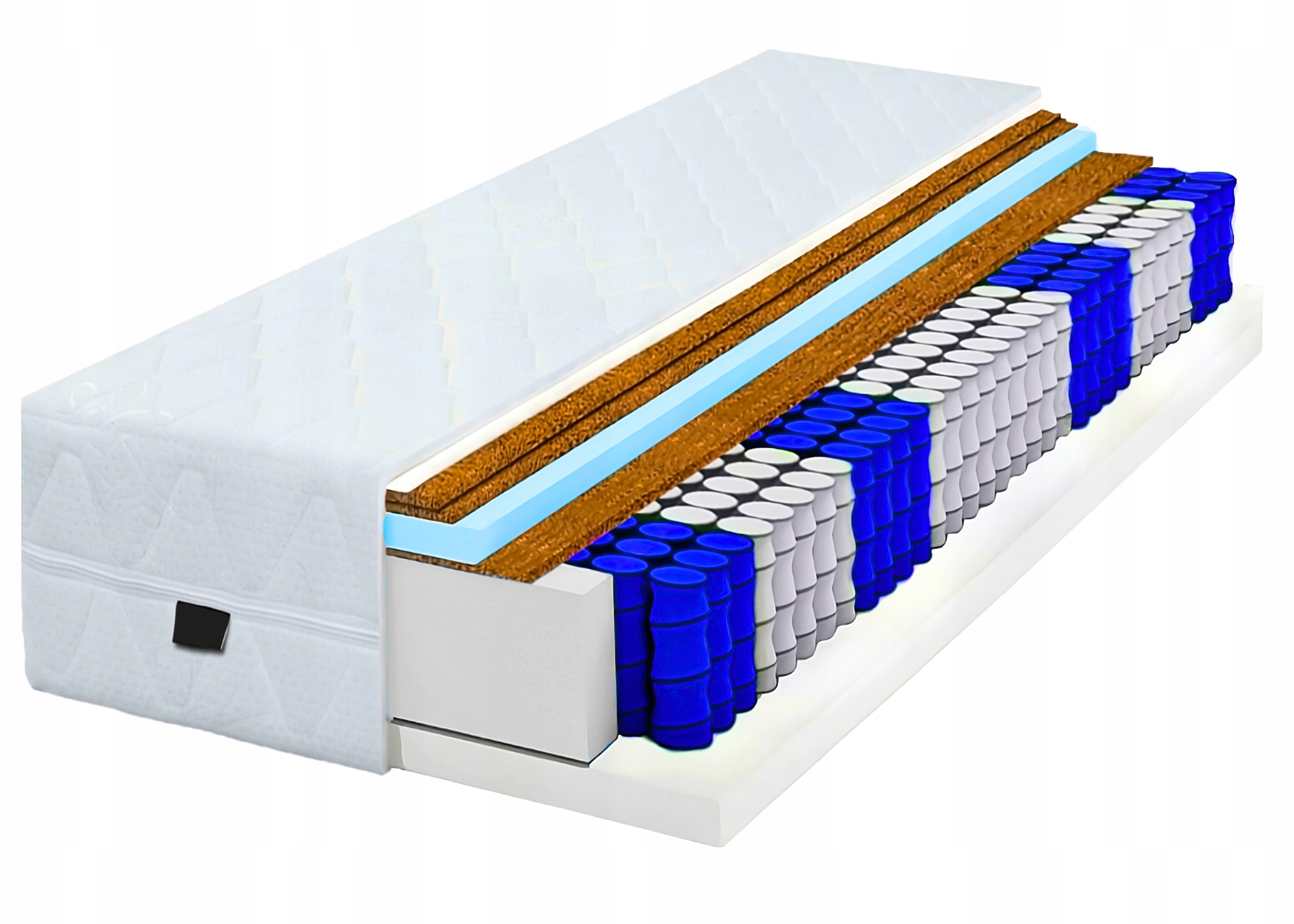 Materac 140x200 Twardy 3xKokos H5 kieszeniowy 23 CM 7 stref Hard