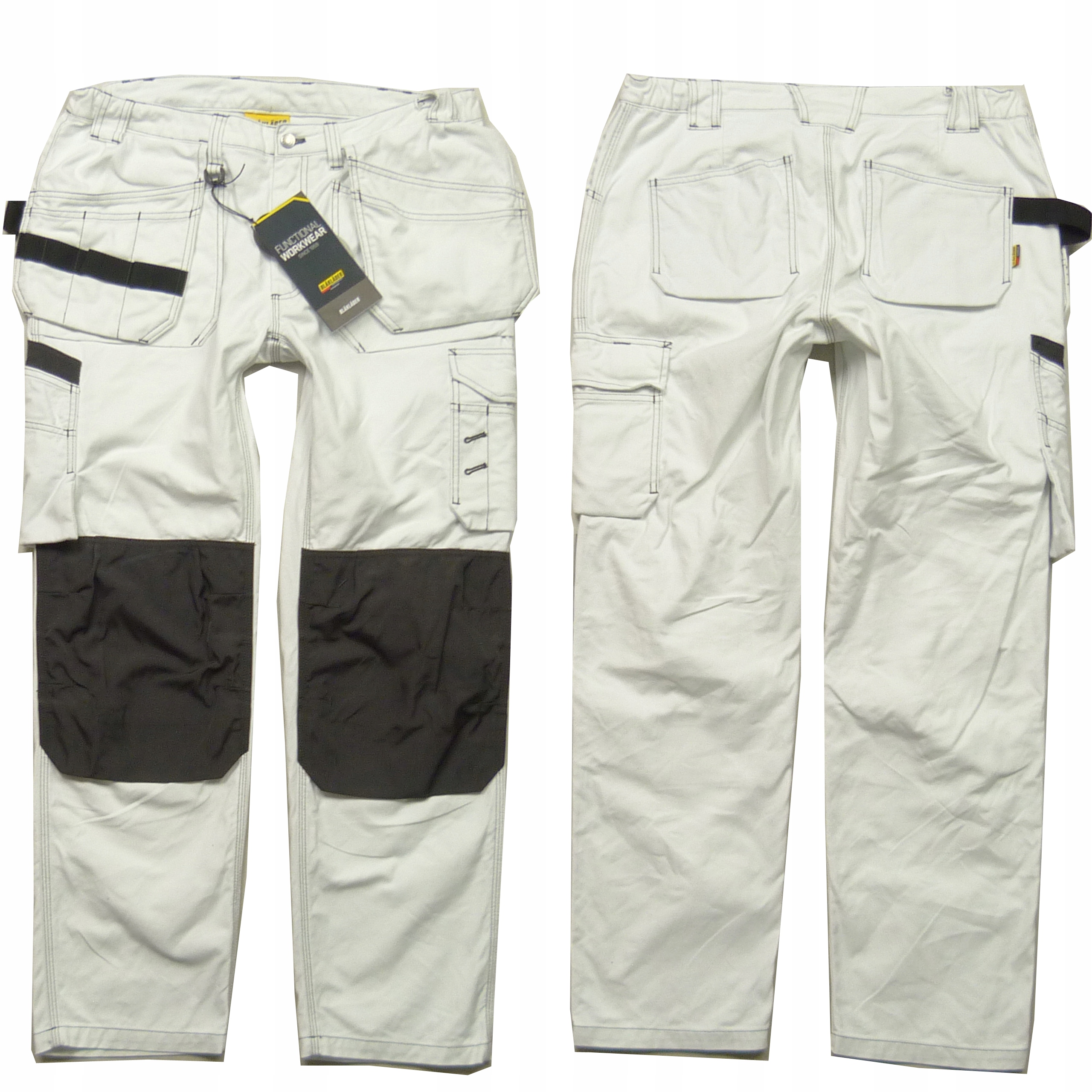 Blaklader białe nowe bawełniane spodnie robocze rozm. C46
