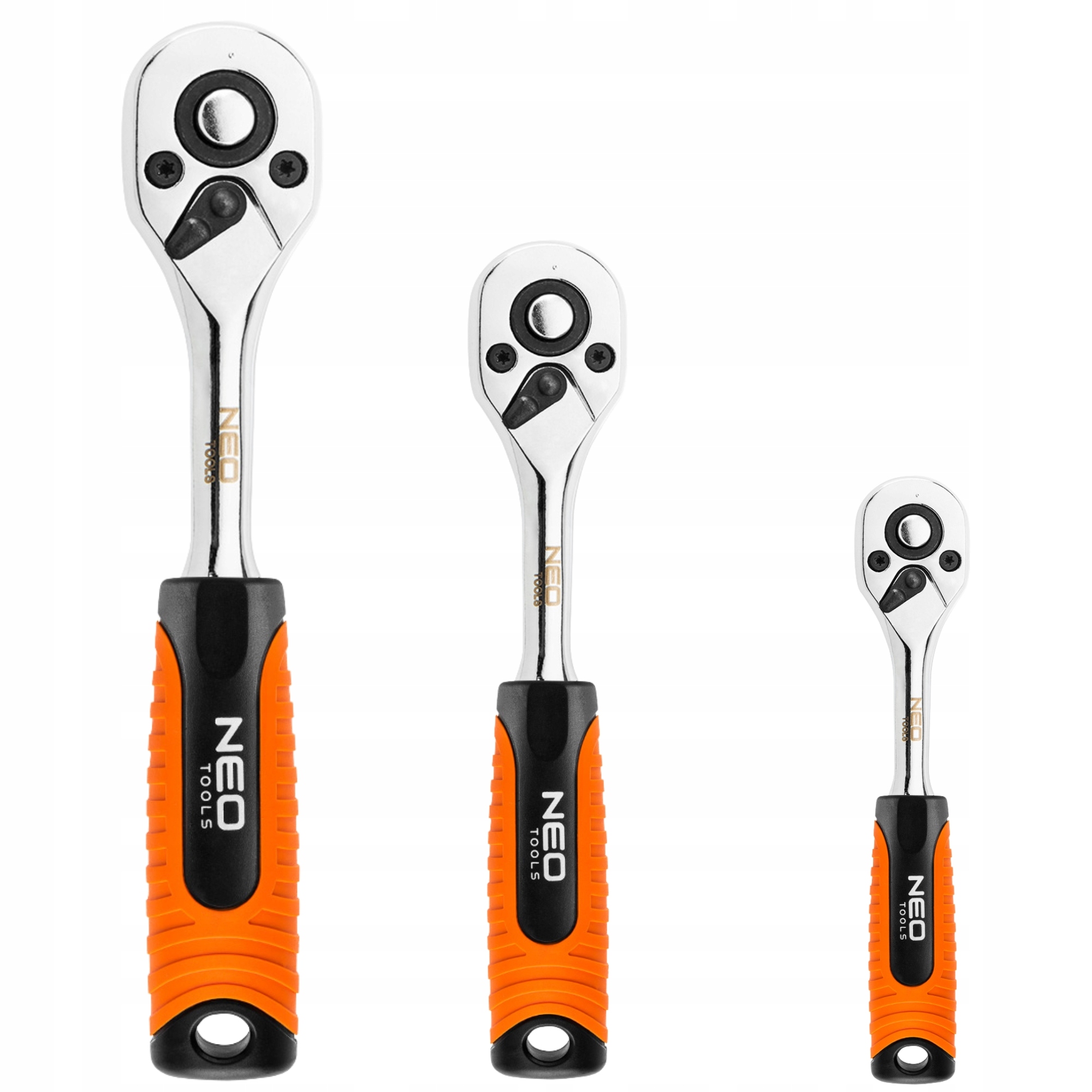 Zestaw 3 szt. Grzechotka 45T Treszczotka 1/2 1/4+ 3/8 Klucz Nasadowy Neo