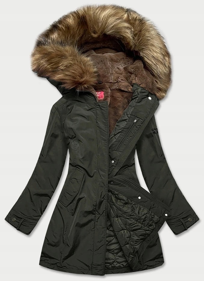 Dámská Zimní Bunda M21309 Khaki S (36)